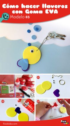 the instructions for how to make heart shaped key chains