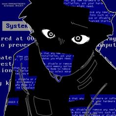 an image of a man with blue eyes in front of some type of computer text