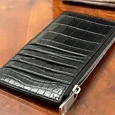 Authentic Bottega Veneta Crocodile Card Holder With Coin Pouch To Store Small Paper Money Or Coin Etc. Its Pretty Rare Peice To Have In Your Collection To Party To Dine Out Stored In A Smokeless And Petless Place To Ensure Its Quality. It Has 4-5 Card Slot In The Front And Has Zipper For Coins Or Store Your Id . Perfect Peice If You Trabel Around With Minimum Stuff In You Comes With Box And Dust Bag Bottega Veneta Bags, Coin Pouch, Paper Money, Long Wallet, Bottega Veneta, Zip Around Wallet, Dust Bag, Card Holder, Coin