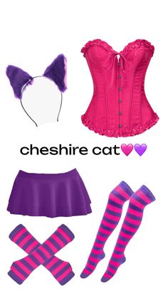 an image of clothes and accessories that are in the shape of cats ears, tail, headbands