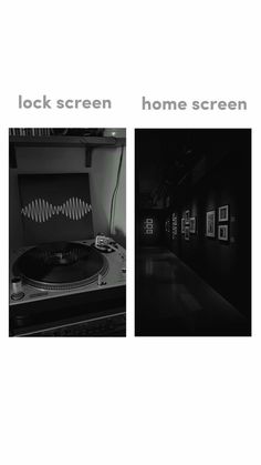 black and white photograph of an old record player with sound waves coming out of it