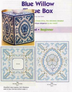 the blue willow box is shown with instructions to make it