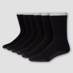 The Hanes Premium Men's X-Temp Dry Crew Socks come in a convenient 6pk. Featuring X-Temp technology, these socks adapt to your body temperature, keeping your feet dry, cool and comfortable. These crew length socks wick moisture away from your skin and with all over cushioning, you'll never want to take them off. Best of all, they have our Comfort Toe seam, which is our most comfortable seam ever. Available in a black pack and a white pack, sizes 6-12. Black Crew Socks, Red Label, Tall Guys, Socks And Hosiery, Ankle Socks, Crew Socks, Hosiery, Wedge Boot, Target