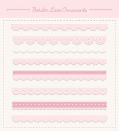 pink lace ornament set on white paper with polka dots and lines in the middle