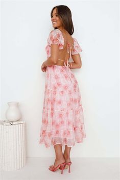 Amazing Ambiance Midi Dress Pink Pink Floral Dresses, White Dresses Graduation, Midi Dress Pink, Prom Shopping, Long Bodycon Dress, Church Outfits, Pink Floral Dress, Pink Midi Dress, Mini Dresses Summer