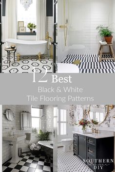 the 12 best black and white tile flooring patterns