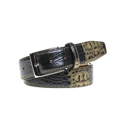 This vintage black and olive leather belt is a must-have for men looking for a unique look. This belt has a unique identity and style. Customize yours in 35mm or 40mm widths. Leather Belt Details 100% full-grain olive Italian calf leather with nubuck lining Leather tanned and finished in Italy Belt Handcrafted and Made to Order in the USA Available in 35mm or 40mm widths Includes our signature travel pouch Includes Solid brass Palladium Plated Buckle Mens Custom Jewelry, Mens Designer Belts, Vintage Leather Belts, Beautiful Belts, Leather Artisan, Mens Jewelry Necklace, Designer Belt, Belt Design, Dope Jewelry