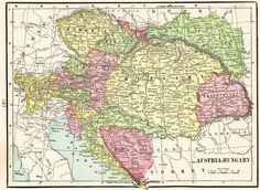 an old map of the austrian empire