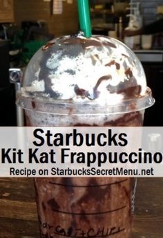 a starbucks drink with ice cream and chocolate