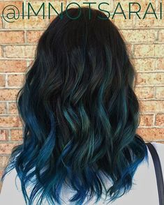 (paid link) Shop Sally Beauty for salon quality hair color at home. Explore our selection of professional hair colors and dyes from your favorite brands. Rainbow Balayage, Blue Balayage, Blue And Green Hair, Rainbow Hair Color, Teal Hair, Colored Curly Hair, Hair Dye Ideas, Trendy Hair Color