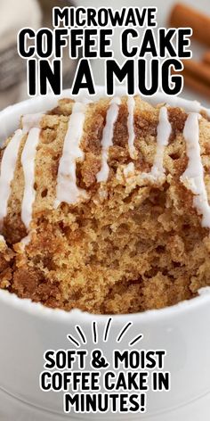 Coffee Cake in a Mug Mug Cake Mixes In A Jar, Pecan Mug Cake, Coffee Cake Mug Cake Microwave, Mug Cake Gift Ideas, Mud Cake Recipes In A Cup, 321 Cake In A Mug, Ww Mug Cake, Mug Desserts Microwave, Microwave Coffee Cake