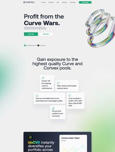 an image of a website page with the words, profits from the curve wars