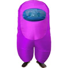 an inflatable man is standing with his legs crossed