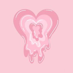 a heart - shaped object with dripping paint on it's side against a pink background