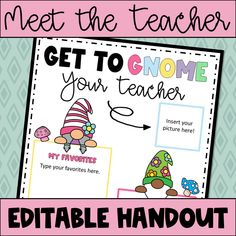 the editable teacher's guide to get to gnome your teacher