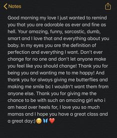 an image of someone's love letter to her on his birthday day, with the words good morning my love just wanted to remind you