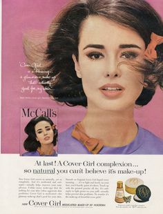 Vintage Makeup Ads, Carmen Dell'orefice, Jean Shrimpton, Cover Girl Makeup, Makeup Ads, Retro Makeup, Retro Beauty