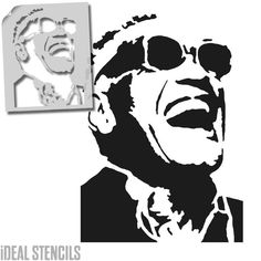 an image of a man with sunglasses on his head and the word radical stencils above it