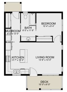 the floor plan for a two bedroom apartment with an attached kitchen and living room area