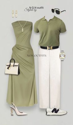 Green Couples Outfit, Couple Outfits Matching Classy, Couple Matching Outfits, Couples Outfit, Modesty Outfits, Cute Couple Outfits, Everyday Fashion Outfits, Casual Day Outfits, Matching Couple Outfits