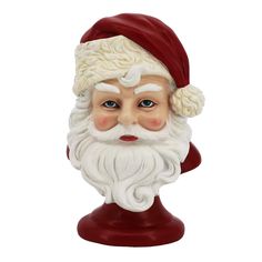 a close up of a santa claus head on a white background