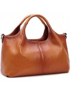 High Quality Cowhide---Soft genuine leather handbags, high quality cowhide, which has beautiful grain and better wear resistance. And featured silver metal hardware and smooth coffee polyester lining.Interior Structure---Medium size inner space, 1 zipped pocket divider, 2 slots and 1 zipped pocket inside. It's a practical work tote bag and casual everyday purse which will keep you stuffs organized.Exterior Structure---On the exterior of the satchel bag, 1 convenient zipped pocket on the back, Co Everyday Purse, Hobo Crossbody Bag, Work Tote, Genuine Leather Purse, Top Handle Handbags, Leather Handbags Tote, Genuine Leather Handbag, Bags Purses, Leather Hobo