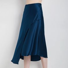 Lasaky - Premium Silk Midi Skirt: High-Waisted, Made with Luxurious Mulberry Silk, Long and Irregular Hemline Casual Lace Top, Irregular Skirt, Bodycon Pencil Skirt, Silk Midi Skirt, Floral Pleated Skirt, Half Skirt, Elegant Skirt, Tie Dye Designs, Casual Lace