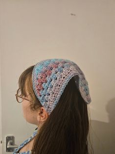 Handmade Crochet Bandana made with multicolour blue 100% acrylic yarn. Wearable, easy to put on. Thick feel, nice length for the straps. Made in other colours too. Hope you enjoy 😄 Art Au Crochet, Crochet Bandana, Art Textile, Crochet Art, Other Colors, Acrylic Yarn, Handmade Crochet, Fiber Art, Beauty Book