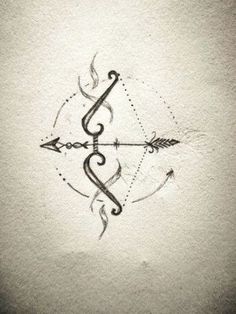 a tattoo design with an arrow on it