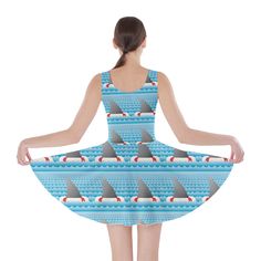 Size: L Life Buoy, Shark Fin, Blue Shark, Xl Dress, Skater Dress, Dresses Xs, Cool Designs, Womens Dresses, Wardrobe