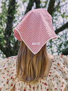 Designer fashion, Seoul-fully created | W Concept Pink Cotton Bandana For Summer, Summer Pink Cotton Bandana, Pink Cotton Summer Bandana, Casual Pink Bandana For Spring, Pink Cotton Scarf For Spring, Pink Pineapple, Patterned Scarves, W Concept, Triangle Shape