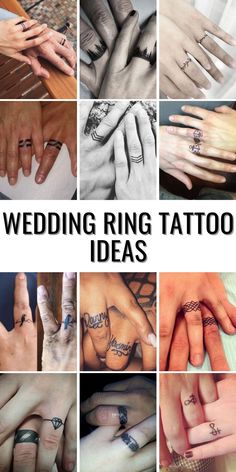 wedding ring tattoo ideas for the bride and groom