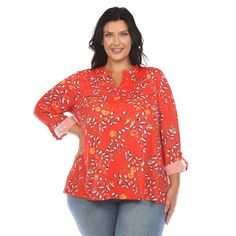 Step into classic elegance with this Paisley Button-Front Tunic Top. The sophisticated buttoned V-neckline offers a refined touch, while the relaxed fit ensures all-day comfort and a flattering drape. Designed with long sleeves that feature a roll-tab option, this tunic allows you to switch up your look with ease. The functional chest pockets add a hint of casual charm, and the timeless paisley pattern brings a touch of artistry and tradition. Pair this tunic with your favorite leggings or jeans Favorite Leggings, Oversized Flannel, Matching Family Pajamas, White Mark, Long Sleeve Tunic, Paisley Pattern, Plus Size Shirts, Outdoor Apparel, Shop Blouses