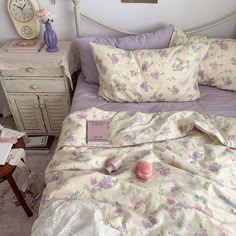 2 Cottagecore Bed, 2024 Bedroom, Stylish Bedding, Summer Bedroom, Best Bedding Sets, Spring Bedroom, Floral Cottage, Purple Rooms, Coquette Cottagecore