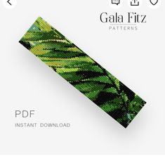 an image of a green leaf pattern with the text gala fizz patterns on it