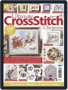 the ultimate guide to cross stitch christmas, with instructions for all kinds of crafts and projects