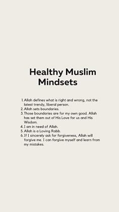 a white poster with the words healthy muslim minds written in black on it's side