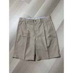 Louis Raphael Beige Golf Shorts Men's Size 34 Pleated Polyester Nwot Belted Waist Zipper Fly W/Button Closure Front And Rear Pocket Measurements Laying Flat: Waist:17" Rise: 12" Inseam: 9" Length: 21" 41 Classic Short Pants In Solid Color, Fitted Khaki Shorts With Built-in Liner, Classic Short Solid Pants, Classic Fitted Shorts With Pockets, Classic Solid Short Length Pants, Classic Solid Color Short Length Pants, Classic Short Length Solid Pants, Classic Short Length Pants, Classic Fitted Bermuda Bottoms