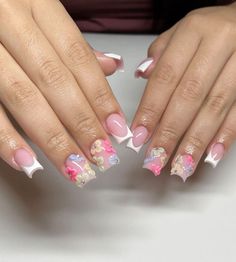 Short Coquette Nails Square, Summer Shorties Nails Designs, Summer Shorties Nails, Spring Shorties Nails, Short Acrylic Nails Spring 2024, Short Nail Designs Spring 2024, Shorties Nails Square Spring, Spring Nail Sets Short, Shorties Acrylic Nails