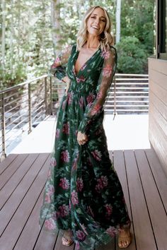 Looking for a perfect long sleeve maxi dress? This is it! Our Layla Tulle Maxi Dress is stunning in Slate Floral. You'll wear it again and again! V-neck Maxi Dress With Sheer Sleeves For Summer, Summer Maxi Dress With Sheer Sleeves And V-neck, Spring Sheer Long Sleeve Maxi Dress, Spring V-neck Maxi Dress With Sheer Sleeves, Sheer V-neck Maxi Dress For Dress Down Occasions, Spring Maxi Dress With Sheer Sleeves And V-neck, Spring Sheer Maxi Dress For Brunch, Sheer Maxi Dress For Spring Brunch, Tulle Maxi Dress