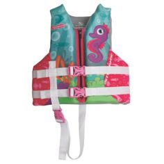 a child's life vest with an animal design