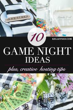 the top ten game night ideas for kids to play on their own table with text overlay