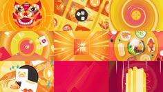 an abstract background with oranges, yellows and red