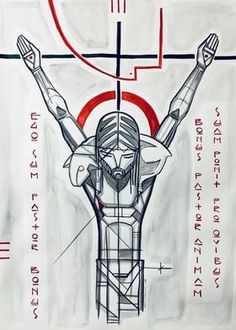 the crucifix is depicted in this artistic drawing, which depicts an image of jesus