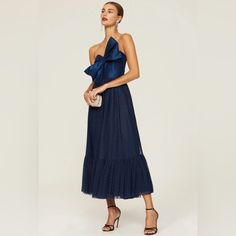 Beautiful Blue Dress From Anthropologie Blue One-shoulder Midi Dress For Cocktail, Blue One-shoulder Evening Dress, Blue Strapless Dress For Summer Evenings, Blue Strapless Midi Dress For Prom, Chic Blue Evening Dress For Gala, Blue Strapless Midi Dress For Cocktail, Strapless Blue Maxi Dress For Cocktail, Blue Off-shoulder Midi Dress For Cocktail, Blue Off-shoulder Cocktail Midi Dress