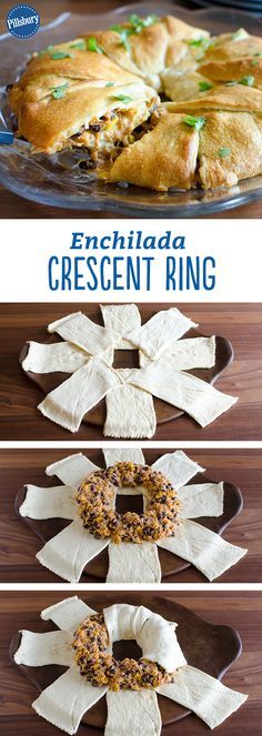 an enchilada crescent ring is shown on a plate