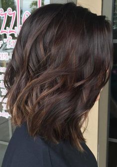 Long Textured Bob Straight, Medium Dark Brown Hair, Bob Lung, Balayage Bob, Brunette Balayage, Lily Aldridge, Brown Highlights