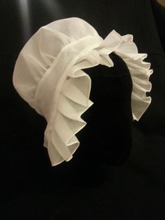 Women's WidePleated Cap by FlyingHeartMillinery on Etsy, $55.00 Adjustable Ruffled Bonnet, 18th Century Hats, 1820s Fashion, Colonial Dress, 19th Century Women, 18th Century Costume, 18th Century Clothing, 18th Century Fashion, Steampunk Costume