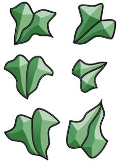 some green shapes that are on top of each other