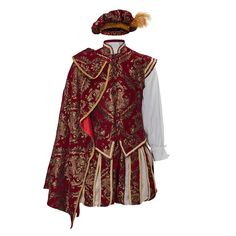 PRICES MAY VARY. Material:brocade and polyester Packing list: vest+pants+shirt+cape+hat Elizabethan era costume men medevial renaissance nobleman costume royal prince tudor costume king henry costume suit with vest pants shirt hat cape cloak Size:US men size, please check our size chart or Amazon men's size chart before you place order. Tips:hand wash at low temperature. There are five sizes for this tudor costume suit available, US men size, please check our size chart or Amazon men's size char Side Cape Men, Tudor Fashion Men, Formal Medieval Clothing Men, Macbeth Costumes, Royal Outfits Male, King Clothes, Medieval Prince, Medieval Clothing Men, 1500s Fashion